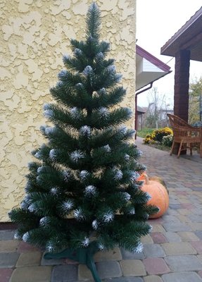 Новогодняя елка Снежная Королева зеленая заснеженные веточки 150 см