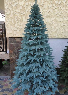 Новогодняя елка пышная HouseWood Премиум литая с подставкой голубая 150 см